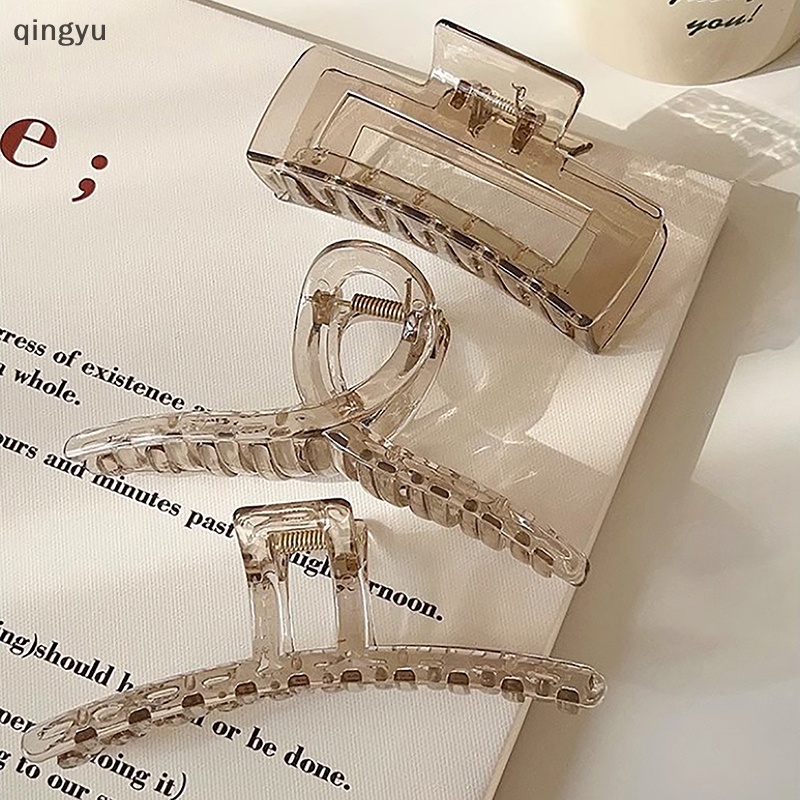 Mới Kẹp Tóc Hình Cá Mập Bằng Nhựa Màu Xám Đơn Giản Thanh Lịch Cho Nữ