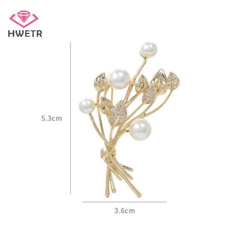 Trâm Cài Áo Hình Chiếc Lá Đính Ngọc Trai Thời Trang Cho Nữ Mới