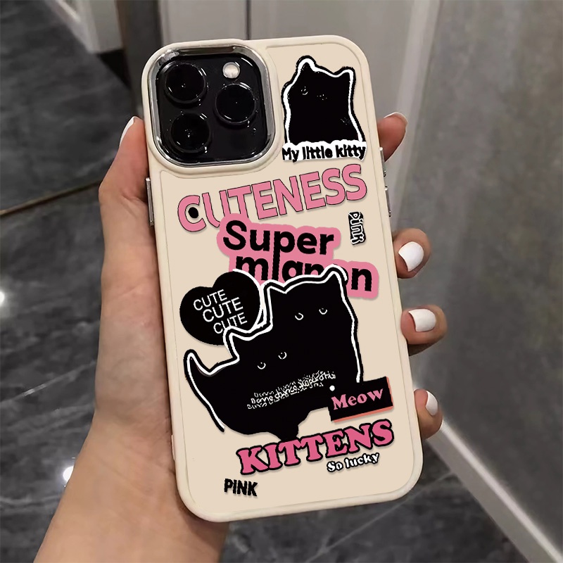 Silicone Ốp Điện Thoại Silicon Dẻo Hình Mèo Đen Đáng Yêu Cho iphone 15 14 13 12 11 pro max xs x xr 8 + 7 plus
