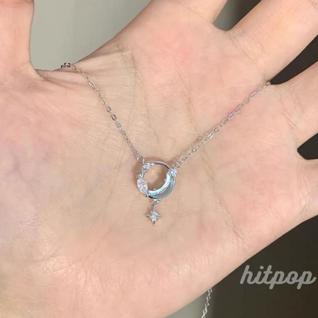 Vòng cổ Mặt Trăng Sao Đính Đá Pha Lê Thời Trang Cho Nữ