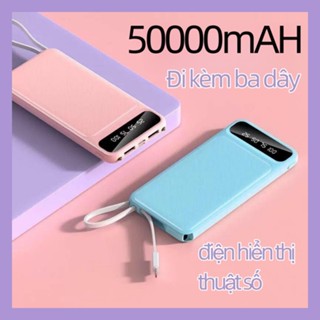 Sạc Dự Phòng 50000 mAh Chuẩn Dung Lượng, Màn Hình Led Hiển Thị  Pin Cáp Dữ Liệu Tích Hợp