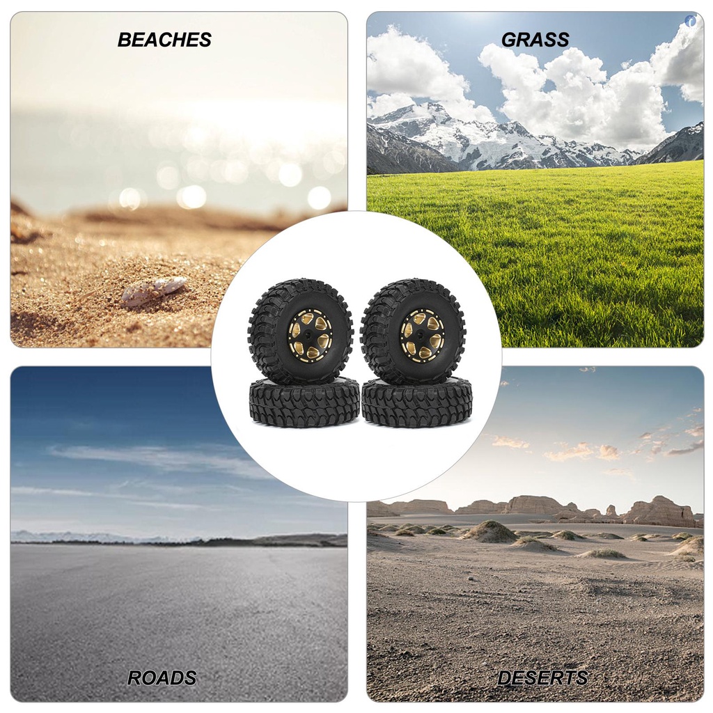 Rc Set 4 BáNh Xe Thay Thế Cho Xe rc 1 / 24 axial scx24 rc