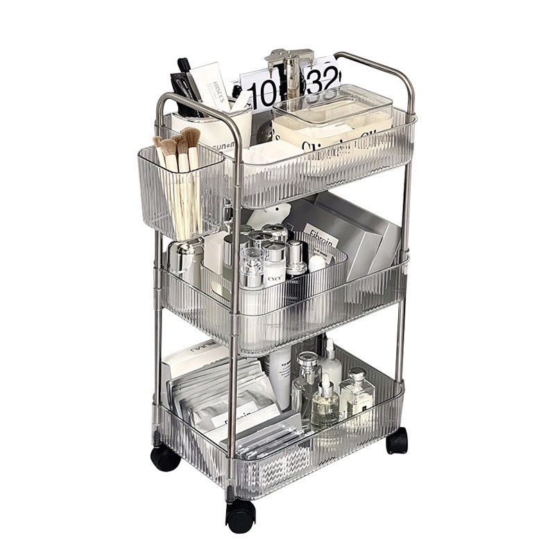 Kệ Spa đa năng VIP 3 Tầng Trong Suốt Cao Cấp 1986 Có Bánh Xe