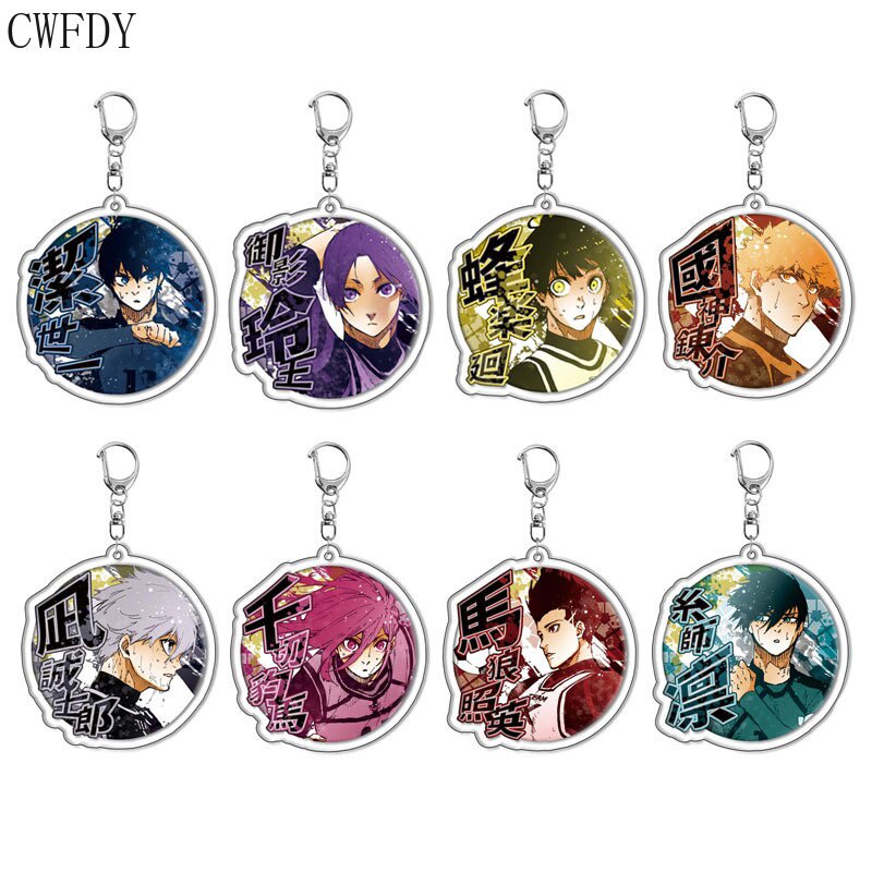 Móc khóa Anime Blue Lock Figure Isagi Yoichi Chigiri Hyoma Bachira Meguru Acrylic trang trí túi xách balo