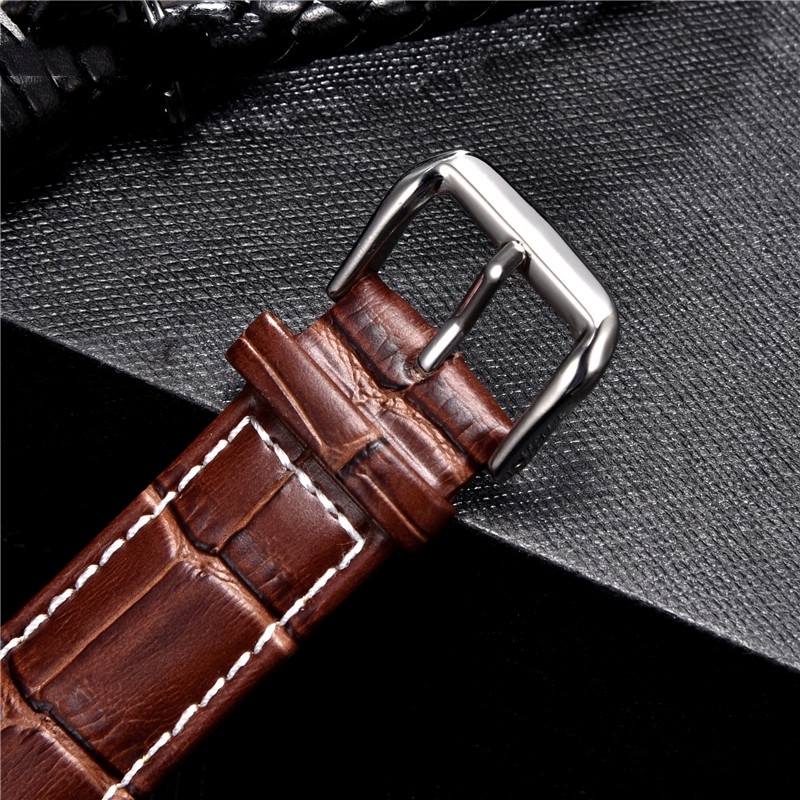 Dây Đeo Đồng Hồ Bằng Da Bò 18mm 20mm 22mm 24mm Cho Nam Nữ