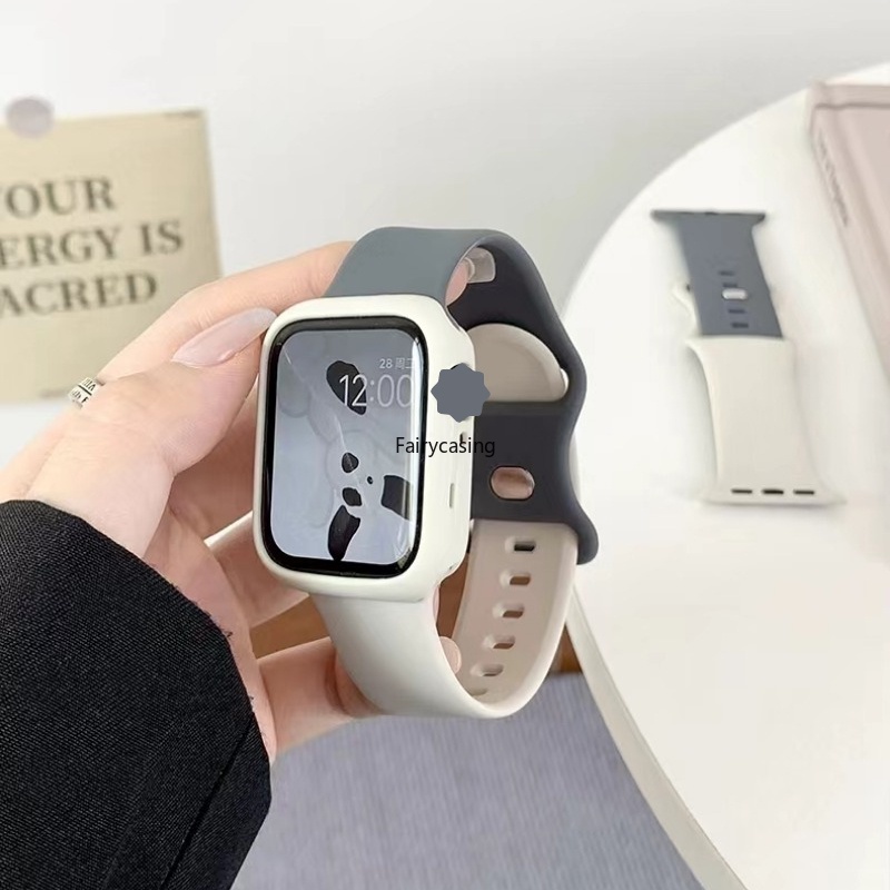 Dây Đeo silicone Hai Màu Thoáng Khí Cho Đồng Hồ Thông Minh apple watch series 8 7 se 6 5 3 41mm 45mm 40mm 44mm 38mm 42mm ultra 49mm