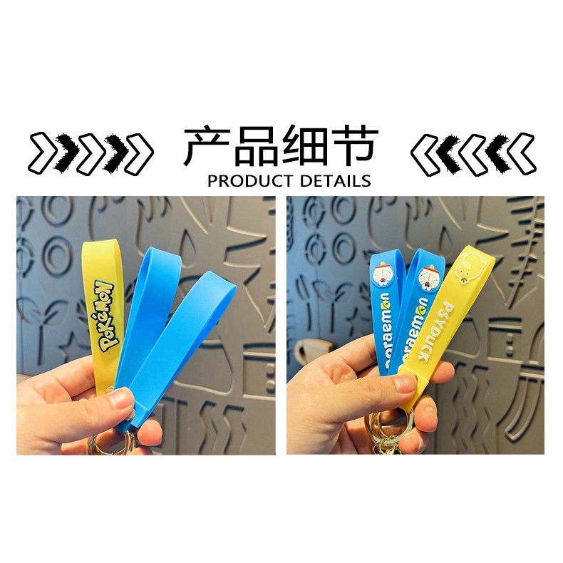 Móc khoá mèo doraemon pha lê cute dễ thương treo chìa khoá,móc khoá chuyển động độc đáo vịt pokemon Bolita