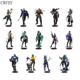 Mô hình Standee Hot Game Figure Valorant Sage Killjoy Jett Sova Cypher Salvia Acrylic decor góc học tập để bàn 15cm