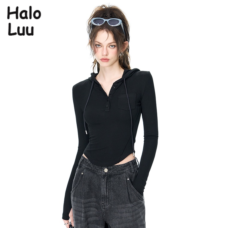 Halo  Luu áo phông áo thun nữ croptop baby tee Thời trang hàn quốc WTX2390AFD 36Z230908