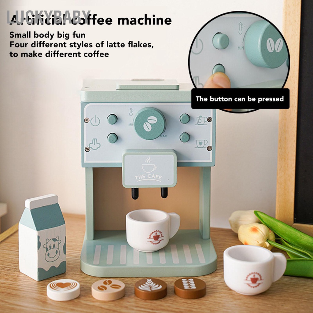 LUCKYBABY Máy Pha Cà Phê Đồ Chơi Vui Nhộn Giáo Dục Sớm Mô Phỏng Cốc Sữa Tấm Tròn Cho Bé Trai Gái