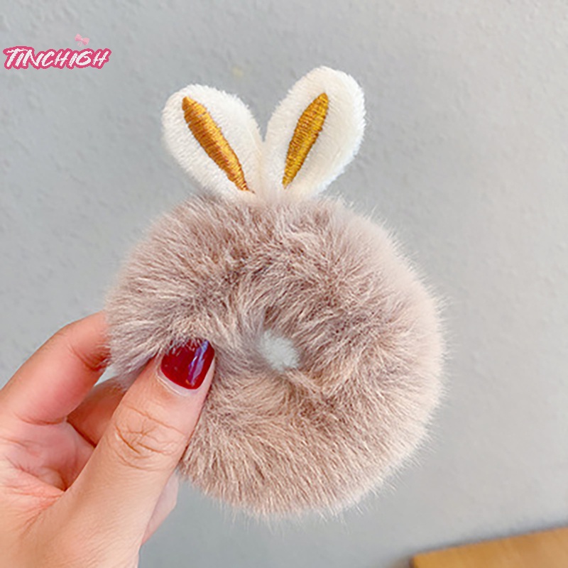 Dây Buộc Tóc Cao Su Co Giãn Đính Tai Thú Bông Hoạt Hình Dễ Thương Cho Nữ