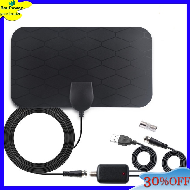 Boupower Ăng Ten Kỹ Thuật Số Trong Nhà 50 Dặm dvb-t2 vhf 47-230mhz Uhd 470-862mhz