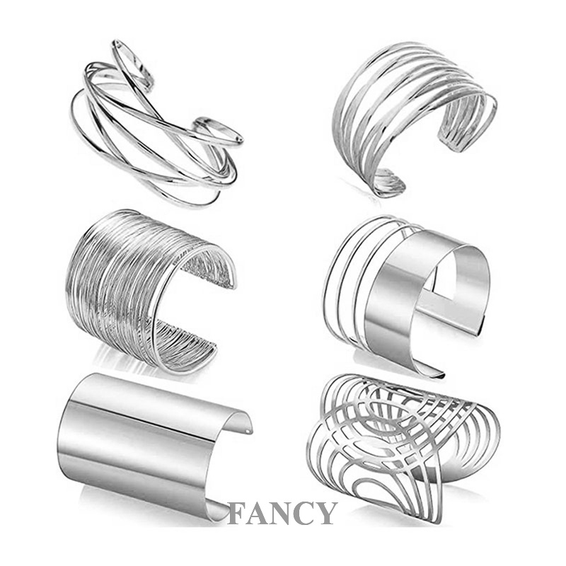 Vòng Tay Hở Bản To Màu Vàng