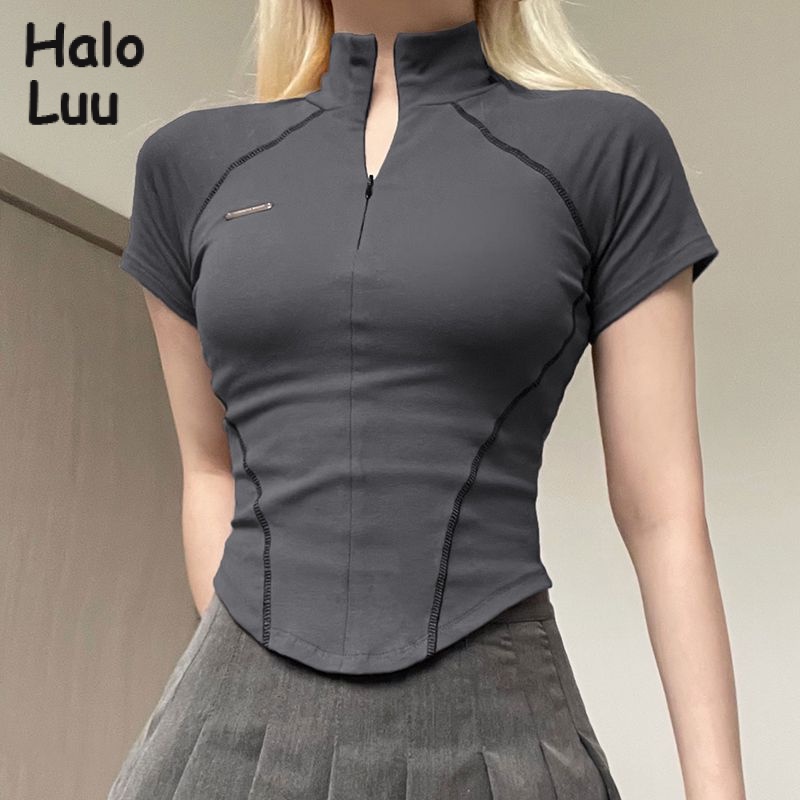Halo  Luu áo phông áo thun nữ croptop baby tee Thời trang hàn quốc WTX2390ANC 37Z230911