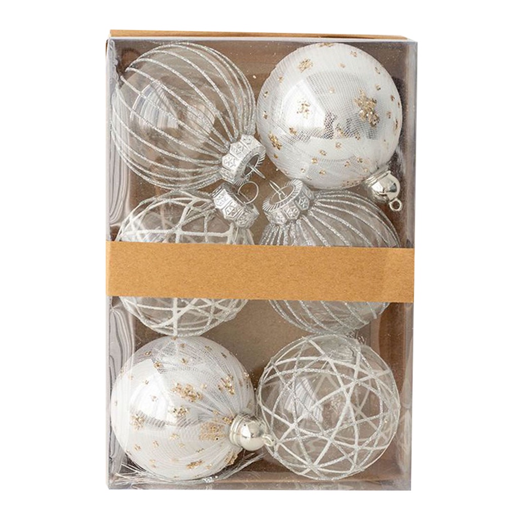 Premium 8cm Christmas Ball Ornaments Set of 6 Add Sparkle to your Christmas Tree