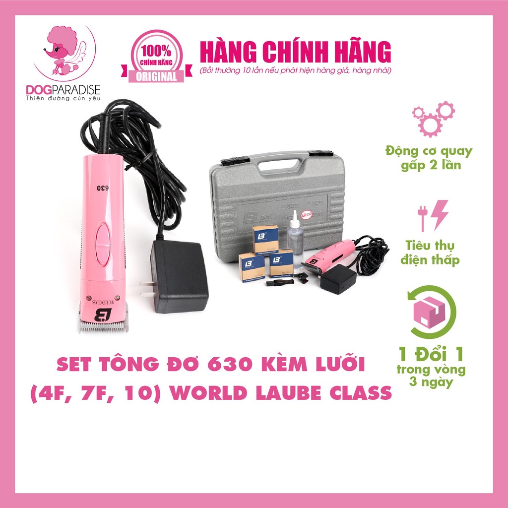 Set tông đơ cắt lông chó mèo kèm 4 lưỡi 630 LB Laube WORLD CLASS - Dogparadise.vn