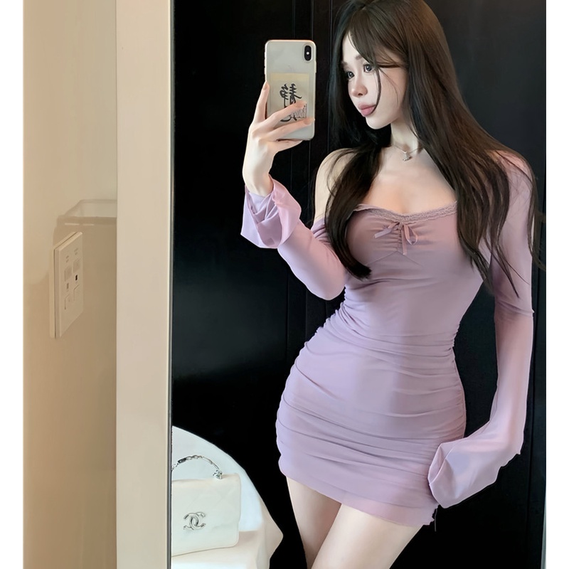 Áo Lưới Tay Dài Hở Lưng Ôm Dáng Quyến Rũ Dễ Phối Đồ