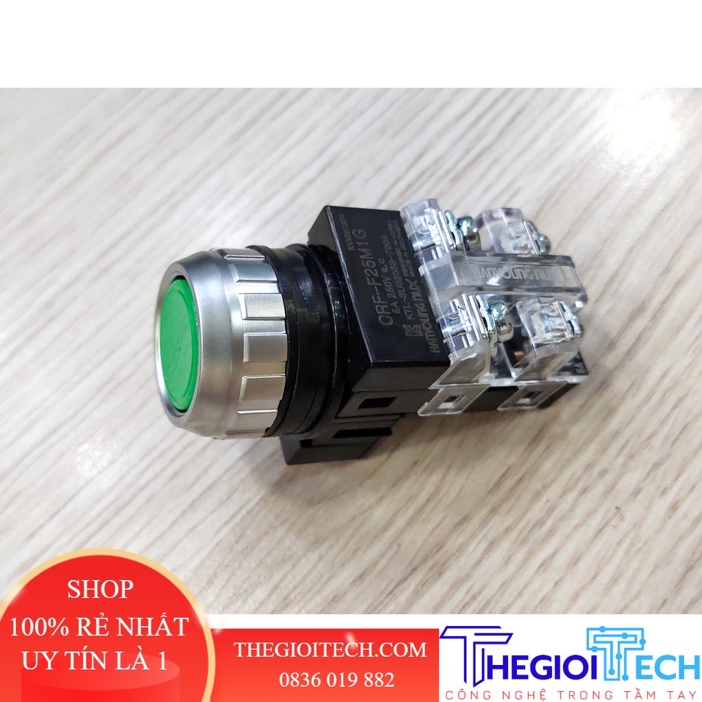 Nút nhấn không đèn phi 25 - Hanyoung NUX - CRF-F25M1 - Vàng