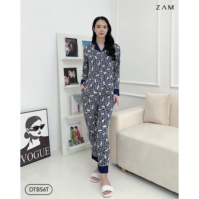 BỘ NGỦ SHE BY ZAM - DTB56T - BỘ DÀI TAY QUẦN DÀI THỎ XANH THAN