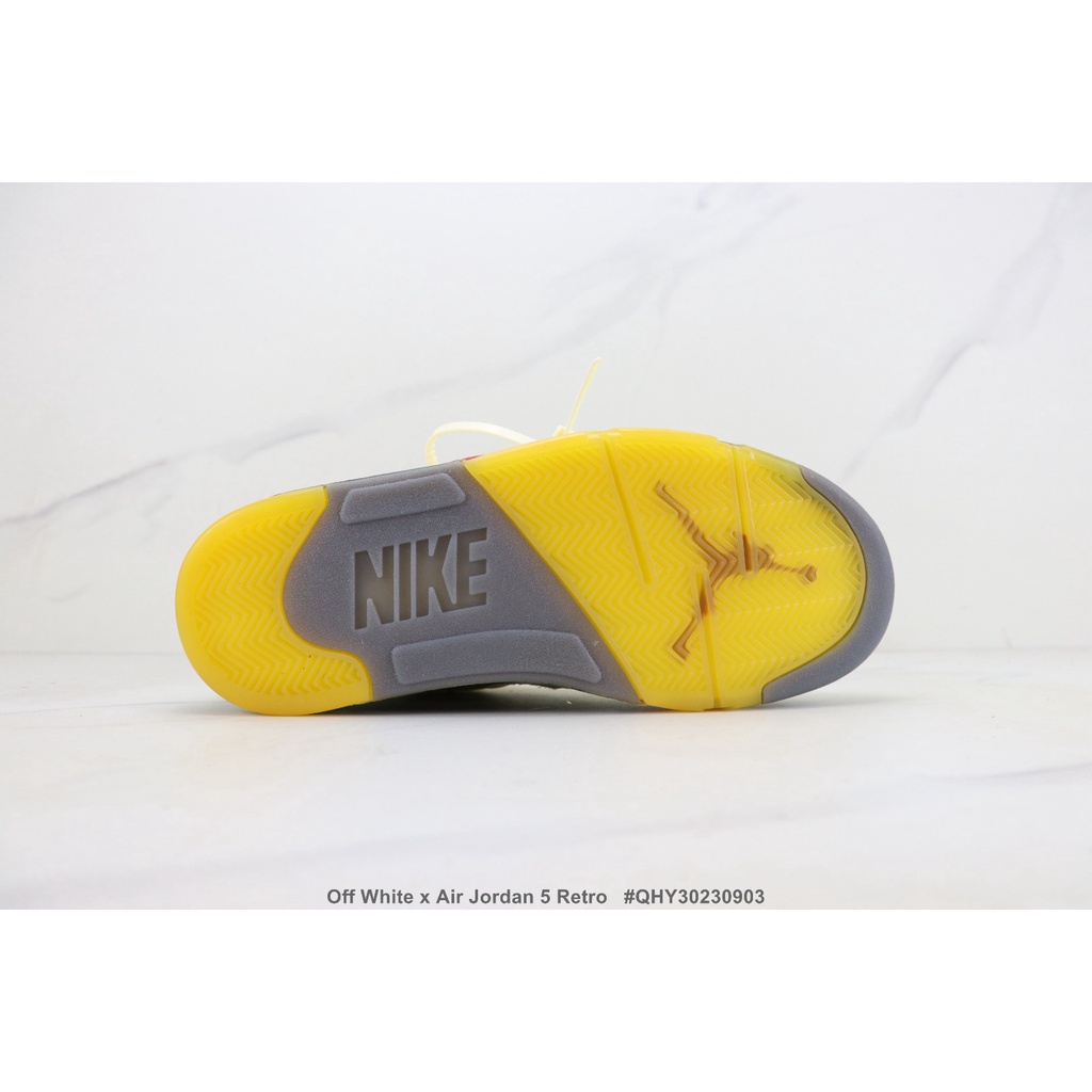 OFF WHITE Giày Thể Thao Bóng Rổ air jordan 5 aj5 40-466 Có Đệm Khí Kiểu retro Cá Tính