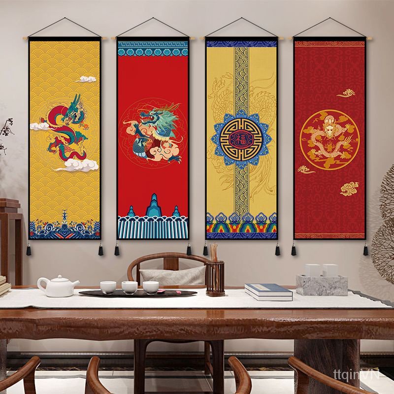 Mới Thảm Treo Tường Trang Trí Phòng Khách / Phòng Ngủ Hình Chim Phượng Hoàng Phong Cách Trung Hoa