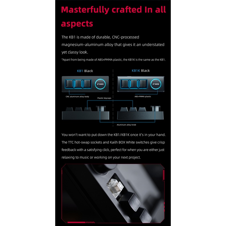 Bàn Phím Cơ fiio kb1 / kb1k / kb1k Chuyên Dụng Chất Lượng