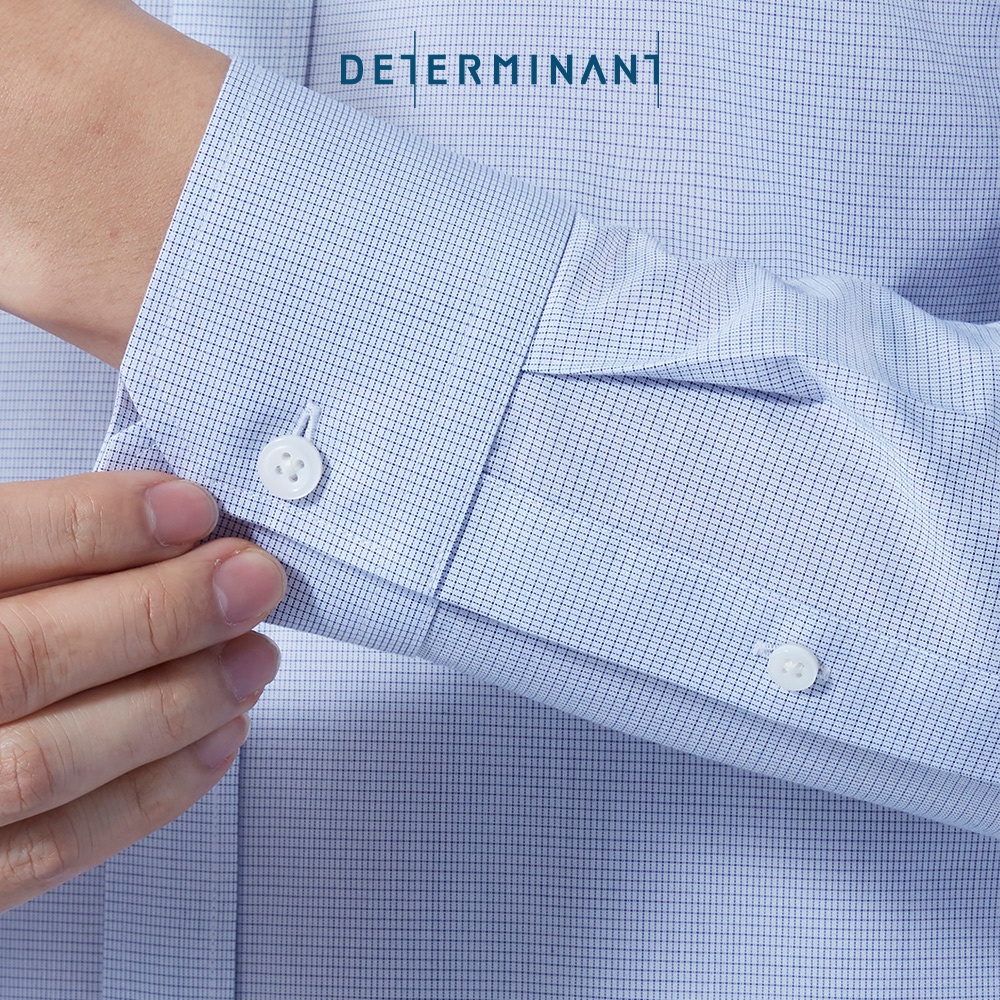 Áo sơ mi nam công sở DETERMINANT tay dài - dáng suông - chống nhăn - kháng khuẩn - màu sọc xanh 16771 - 301