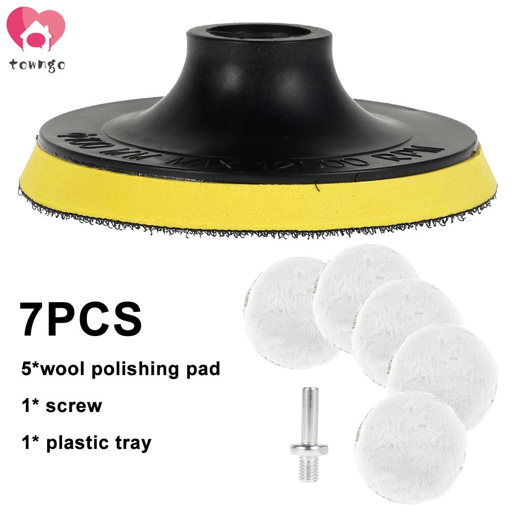 Bộ 7 Miếng Đệm Len Đánh Bóng Xe Hơi Skc1019 4 inch