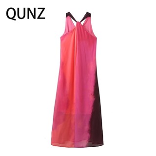 Đầm QUNZ 223 in họa tiết thời trang thanh lịch sexy