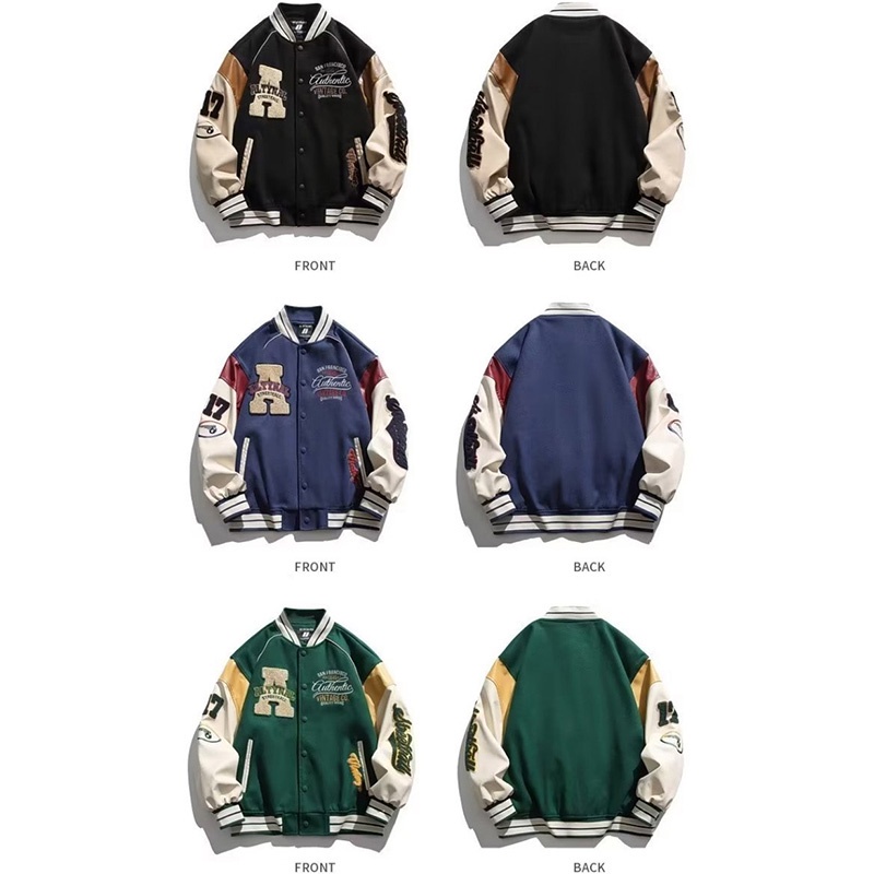 Áo Khoác Bóng Chày Thêu Họa Tiết Phong Cách Đường Phố Mỹ Thời Trang Xuân Thu Cho Nam