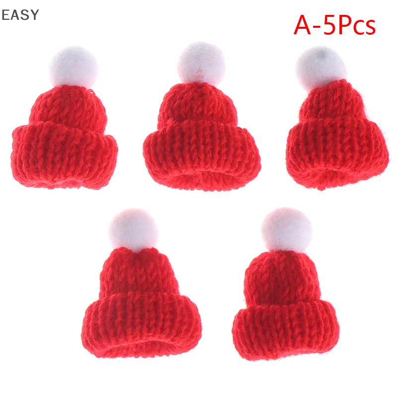 Set 5 Mũ Len Beanie mini Trang Trí Cho Nhà Búp Bê Dịp Giáng Sinh Năm Mới