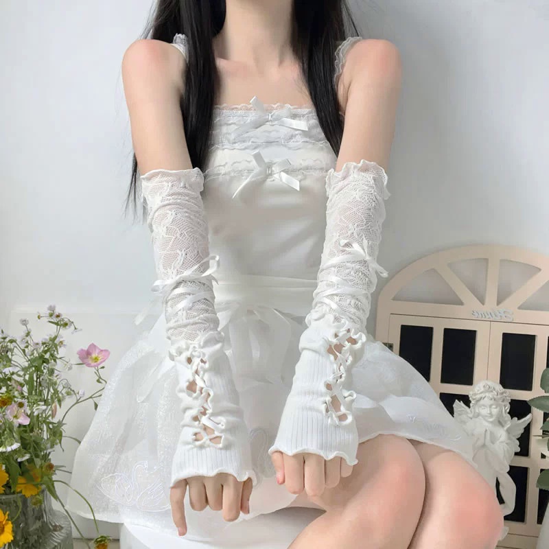 Găng Tay Ren Chống Nắng Phong Cách lolita Cho Bé Gái Múa Ba Lê diy