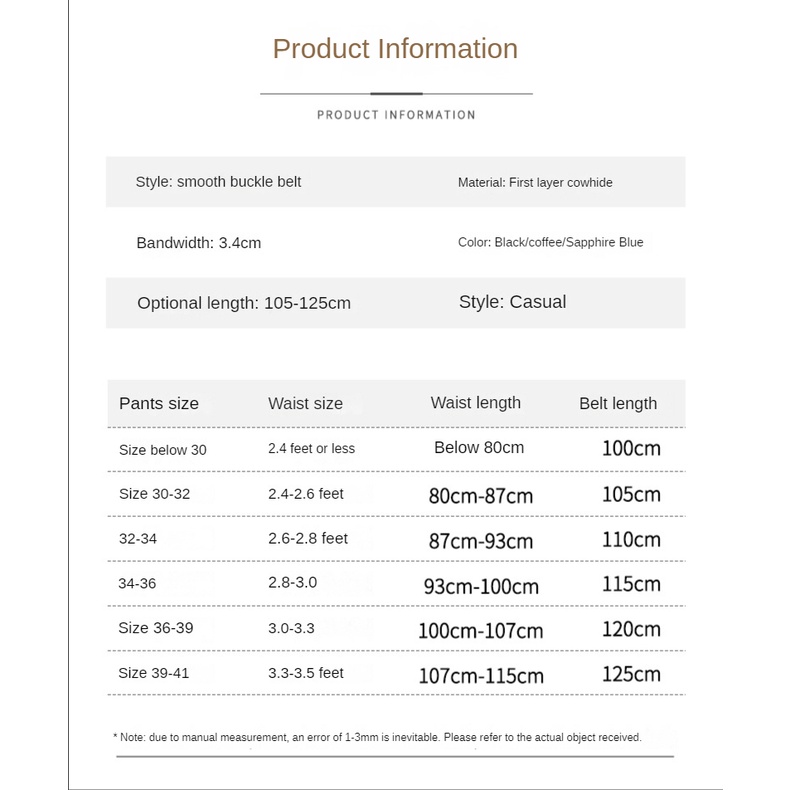 Thắt Lưng Da Bò Không Đầu Đục Lỗ 8 Nhân Vật Đầu Tiên Cho Nam