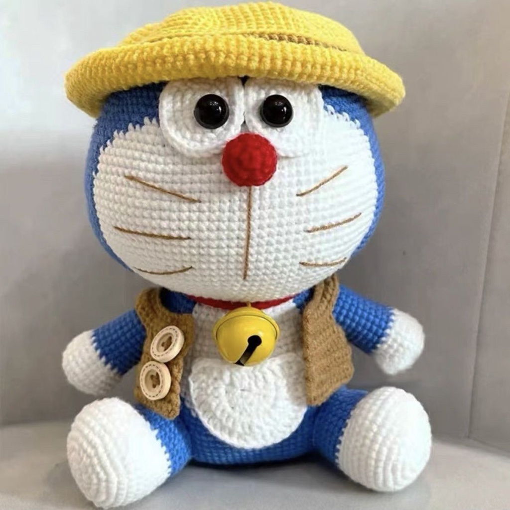 Búp Bê Mèo Máy doraemon Đan Len Thủ Công Dùng Làm Quà Tặng Cho Bạn Bè