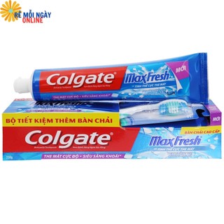 Kem đánh răng Colgate Maxfresh hương bạc hà 180g/230g - Tặng bàn chải cao cấp