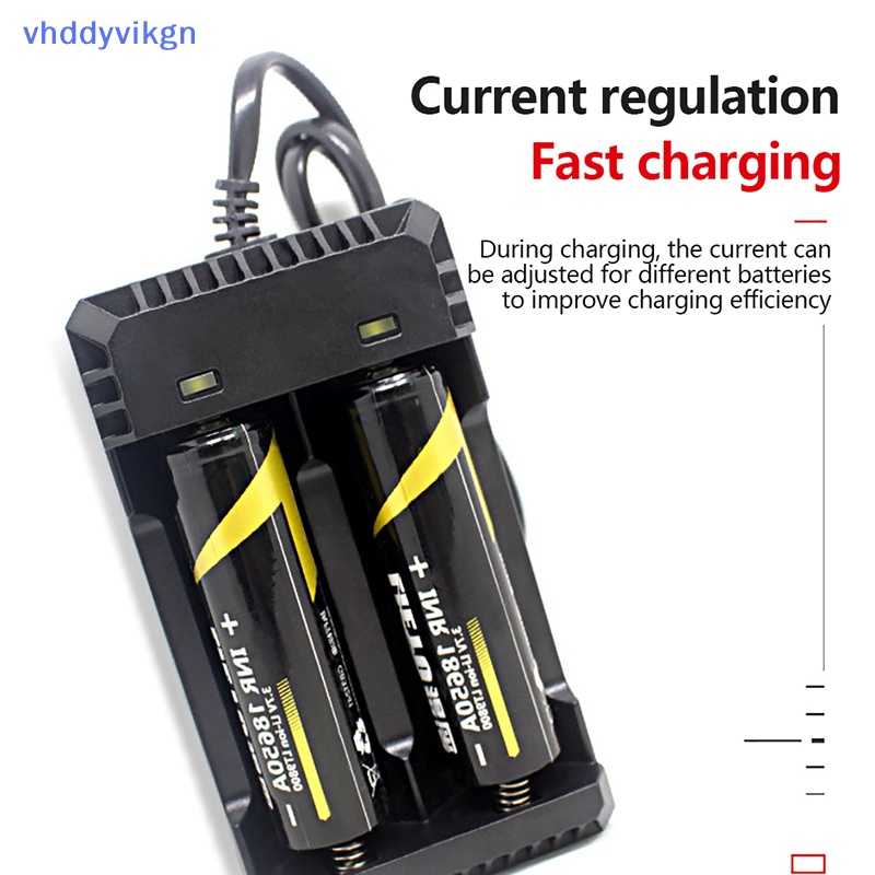 Bộ Sạc Nhanh vhdd 26650 li-ion 18650 Hai Khe Cắm Có Dây Cáp Sạc Pin lithium Thông Minh vn