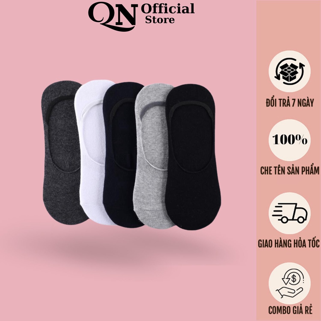 Tất lười nam nữ chất liệu cotton mềm mại, thoáng mát, có đệm cao su chống trượt gót chân CLOVER - T02