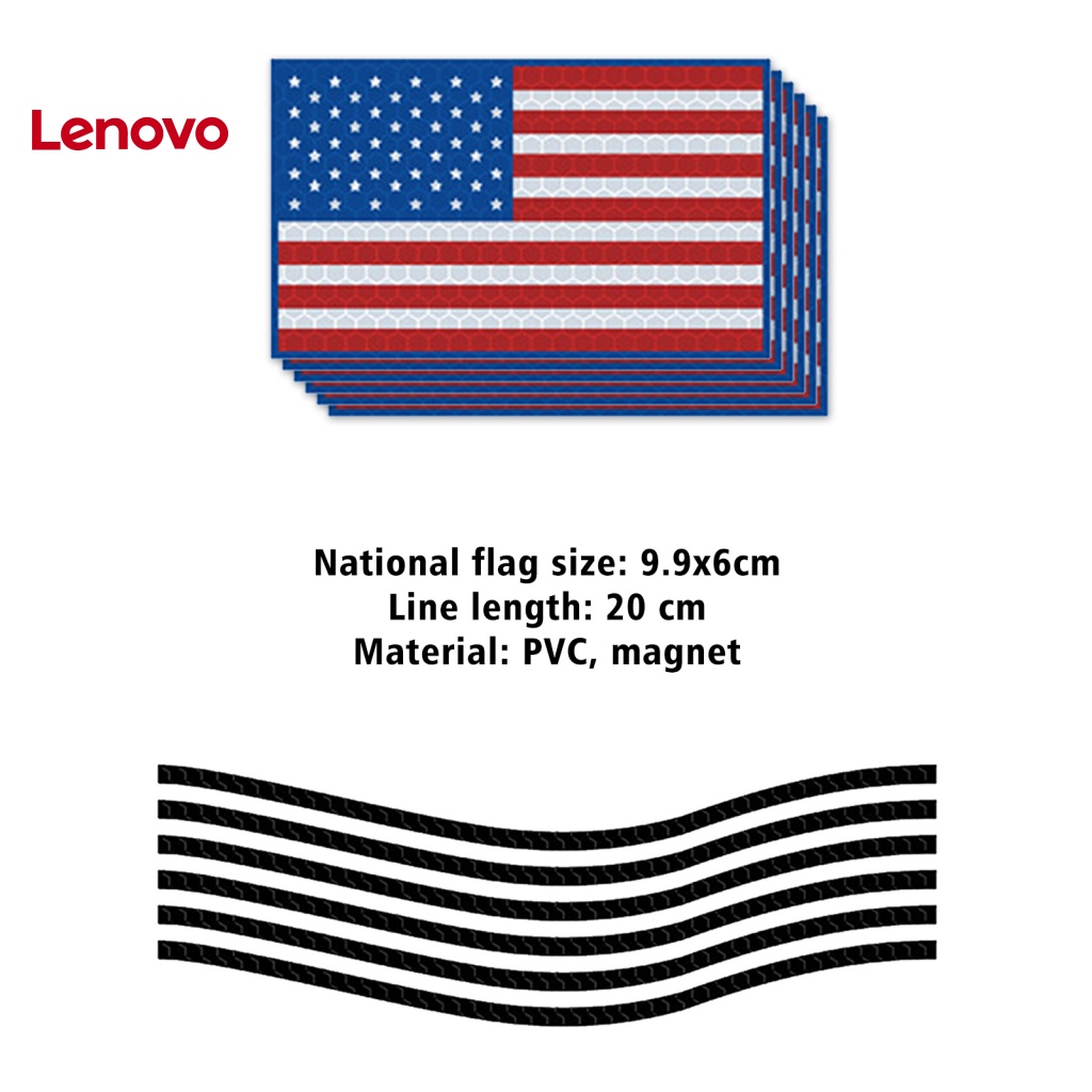 Bộ 6 Miếng Dán Phản Quang Hình Cờ Hoa Kỳ Mỹ Trang Trí Xe Hơi