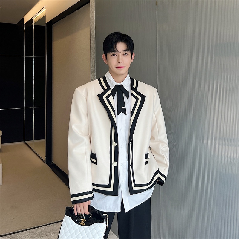 Áo Khoác blazer Màu Sắc Tương Phản Phong Cách Hàn Quốc Thời Trang Cho Nam