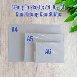 Màng Ép Plastic Chất Lượng Cao Độ Dày 80 Mic Khổ A4, A5, A6, Số Lượng 50 Tờ