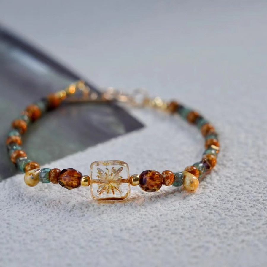 Vòng Tay Hoa dopamine Nhiều Màu Thiết Kế Đơn Giản Phong Cách retro