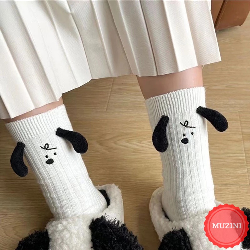 Vớ Cổ Vừa Tất Nam Nữ CÓ NAM CHÂM Siêu Hot Hình Búp Bê Ba Chiều Màu Trắng Đen Cá Tính Cho Nam Và Nữ Muzini TN02