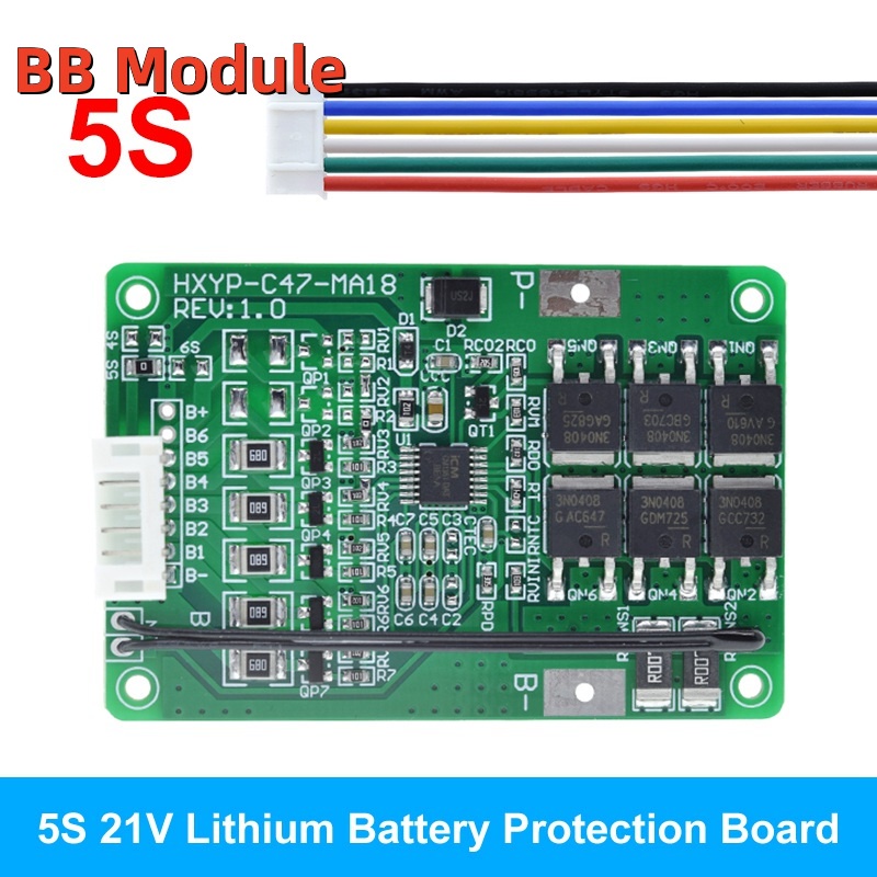 Bảng Mạch Sạc Pin lithium lmo 4s / 5s / 6s / 7s bms 16.8v 21v 20a 18650 Sự Bảo Vệ