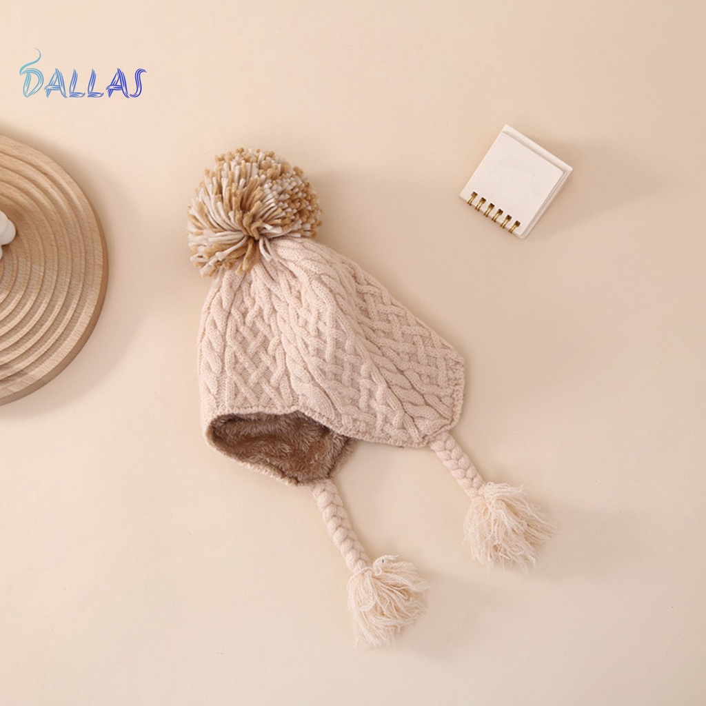 Mũ beanie Dệt Kim Siêu Mỏng Màu Trơn Độ Co Giãn Cao Giữ Ấm Tai Vào Mùa Đông Cho Bé Sơ Sinh