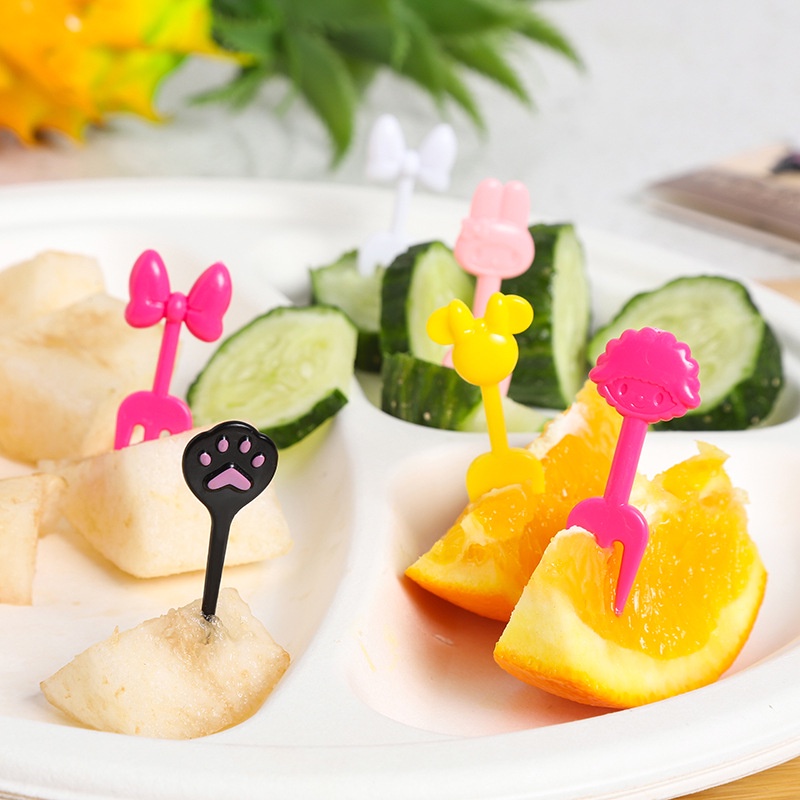 Bộ 10 Nĩa Ăn Trái Cây Hình Động Vật Vương Miện Dễ Thương