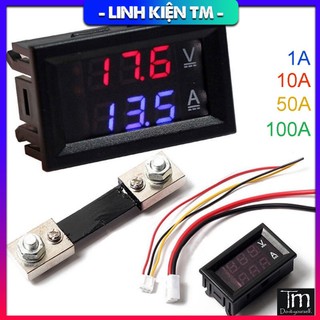 Đồng Hồ Đo Dòng Áp Vôn Ampe 0-100V 1/10/50/100A Led 0.56 Inch