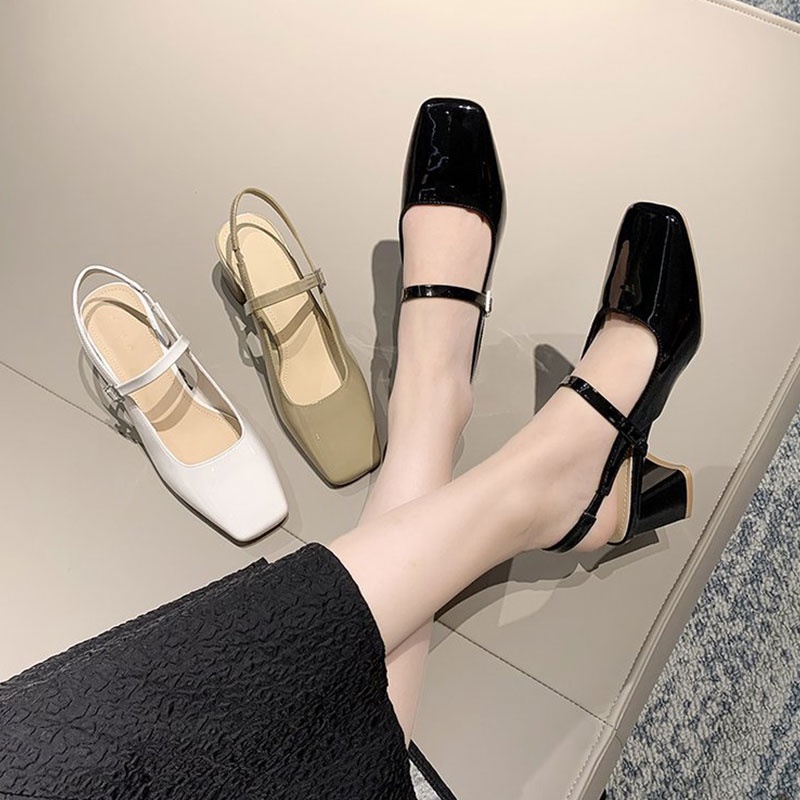 Babudaren Giày Cao Gót Mũi Vuông Thời Trang Hàn Quốc Cho Nữ