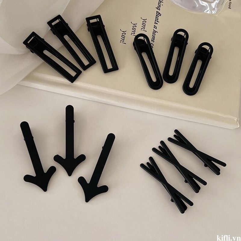 🌸🌸Bộ 3 Kẹp Tóc Hợp Kim Màu Đen Trơn Đơn Giản Cho Nữ