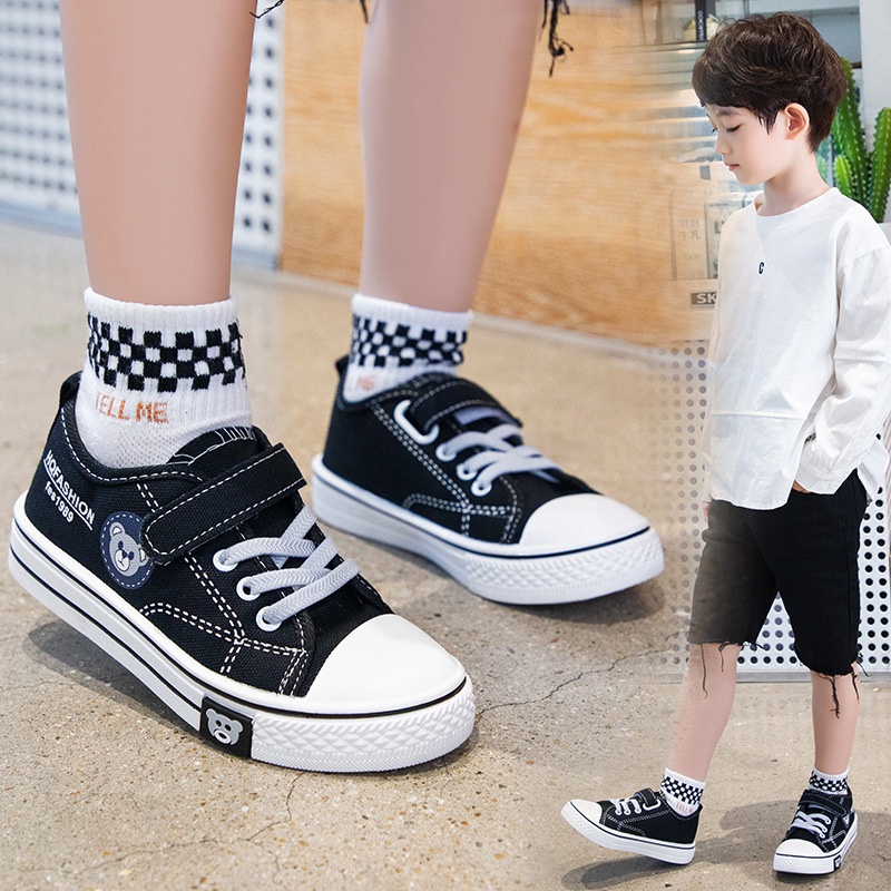 Giày Thể Thao Đế Bằng Co Giãn Thời Trang Cho Bé