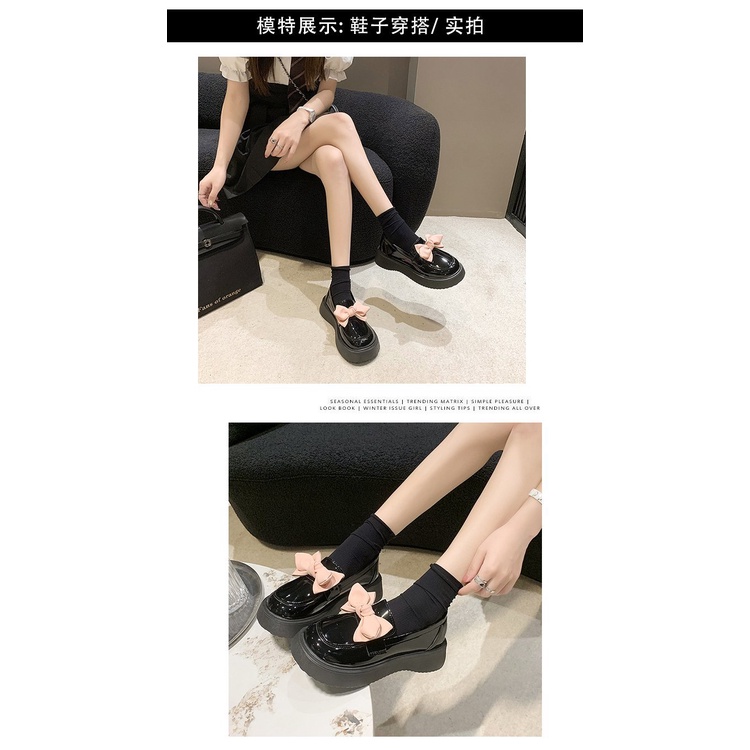 Giày Da Đế Dày Phong Cách lolita Nhật Bản Thời Trang Xuân Thu 2023 Cho Nữ